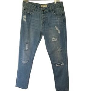 Cotton On Jeans Distressed Button Fly Boyfriend Size 6 Casual Cozy Skater Aussie